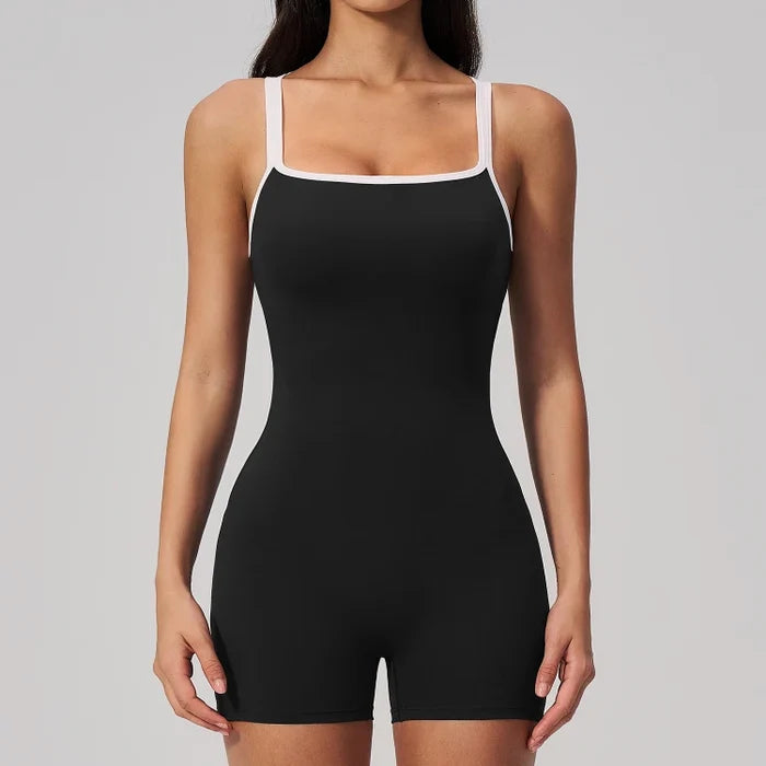 SPARK Women's Square Neck Backless Yoga Fitness Bodysuit ZC2134-2