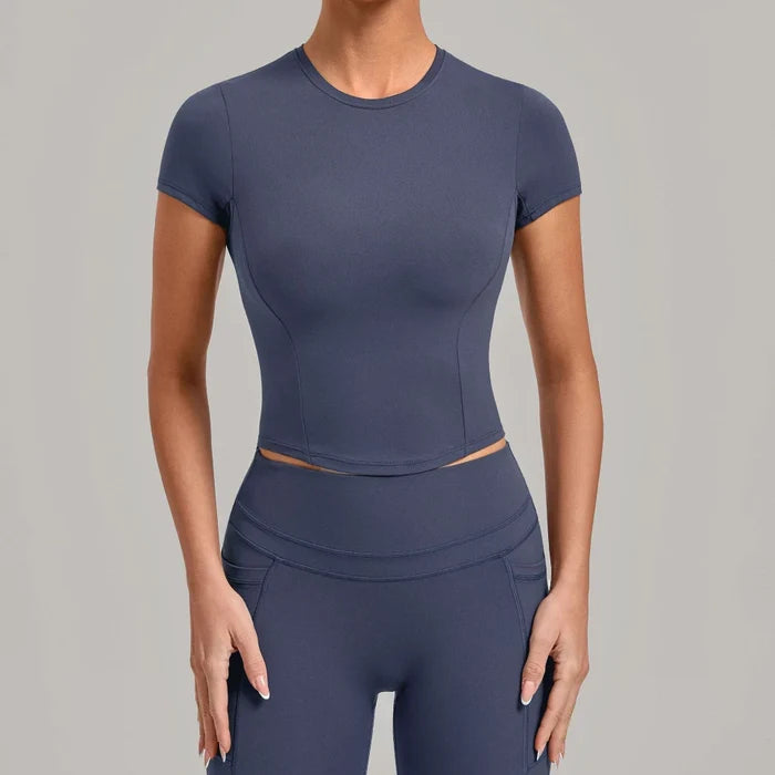 SPARK Women's Summer Fitted Short-Sleeve Yoga T-Shirt QS1369