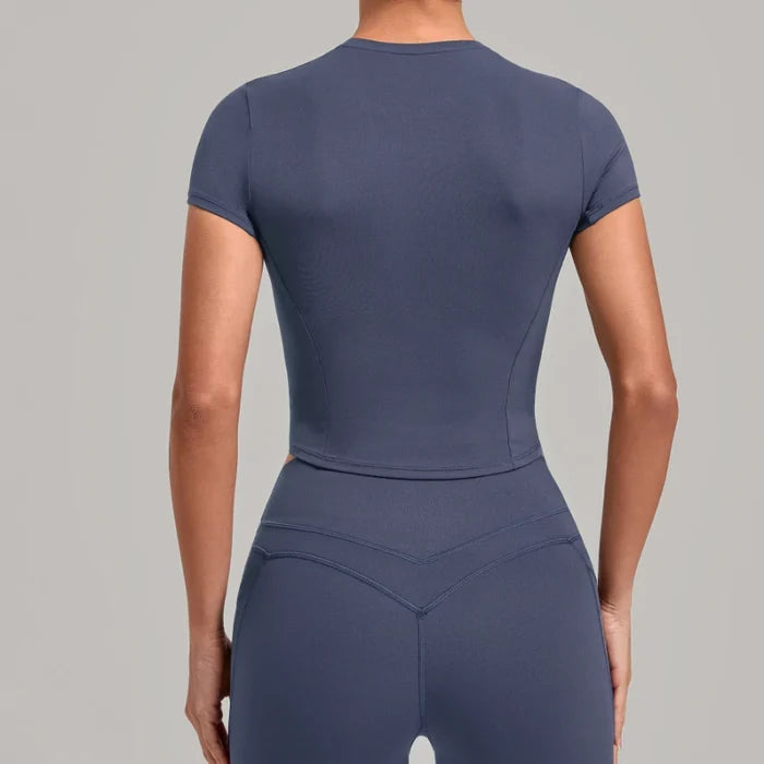 SPARK Women's Summer Fitted Short-Sleeve Yoga T-Shirt QS1369