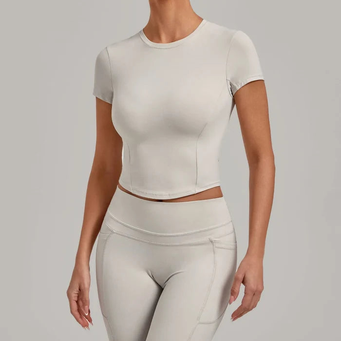 SPARK Women's Summer Fitted Short-Sleeve Yoga T-Shirt QS1369