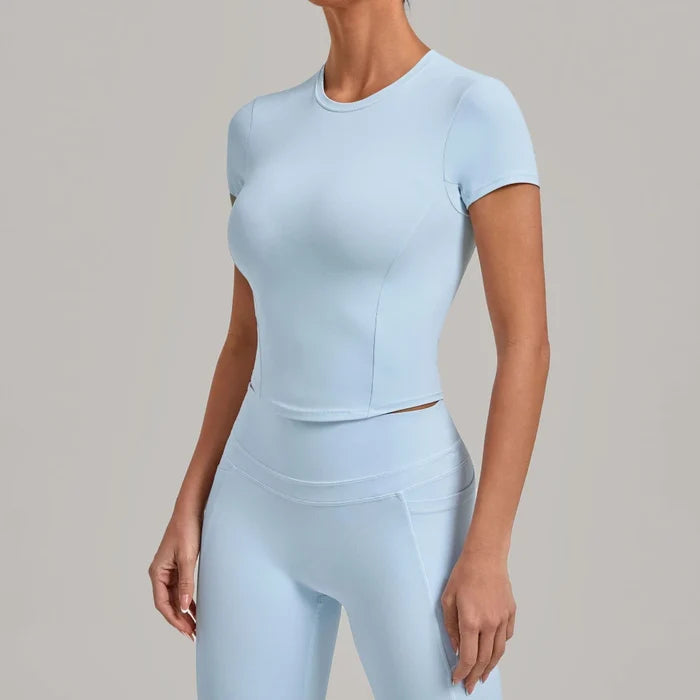 SPARK Women's Summer Fitted Short-Sleeve Yoga T-Shirt QS1369