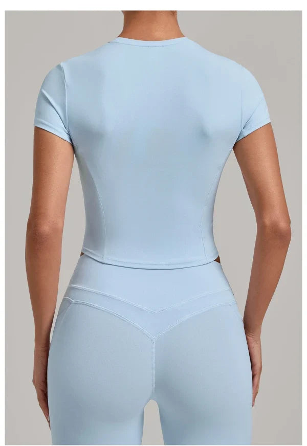 SPARK Women's Summer Fitted Short-Sleeve Yoga T-Shirt QS1369
