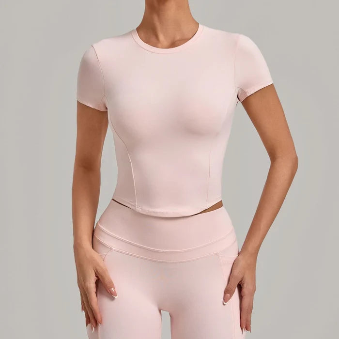 SPARK Women's Summer Fitted Short-Sleeve Yoga T-Shirt QS1369