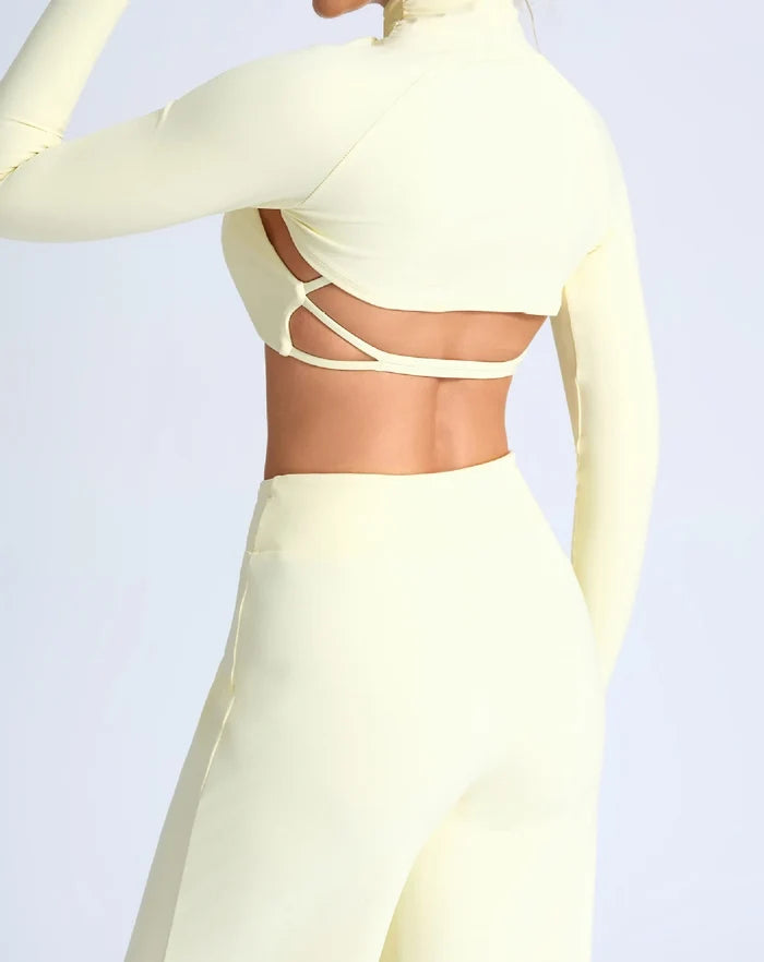 SPARK Women's Summer Hollow Out Yoga Cropped Smock Top CY3515