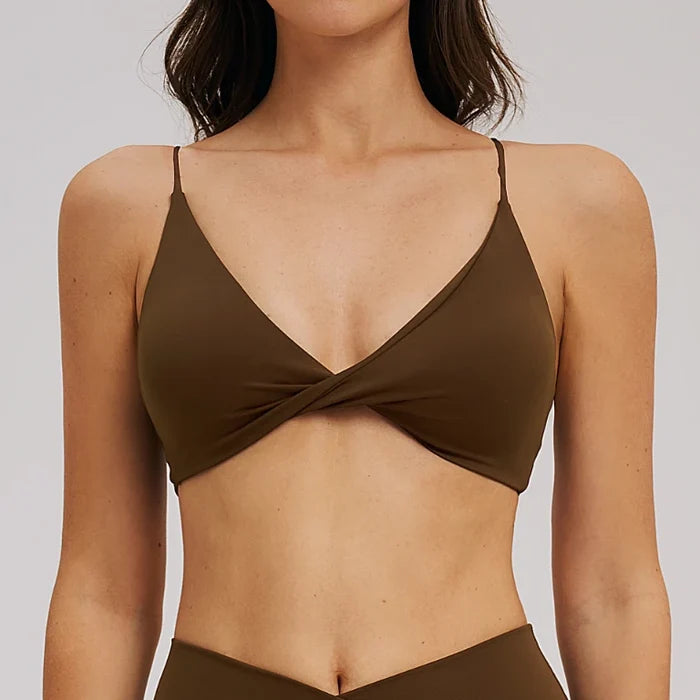 SPARK Women's V-neck Spaghetti Strap Yoga Bra ZC5544