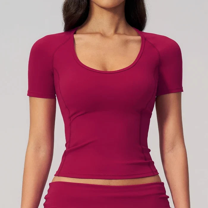 SPARK Women's Versatile Slim-Fit Short Sleeve Yoga Top ZC5558