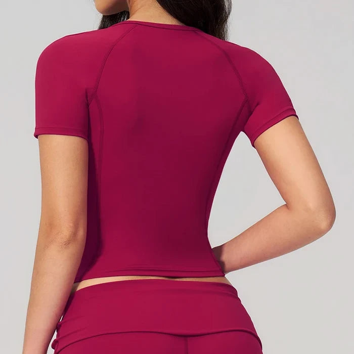 SPARK Women's Versatile Slim-Fit Short Sleeve Yoga Top ZC5558