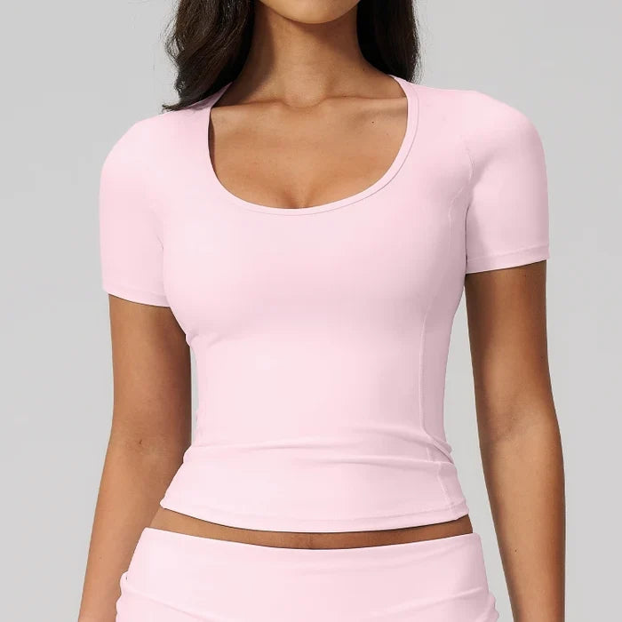 SPARK Women's Versatile Slim-Fit Short Sleeve Yoga Top ZC5558