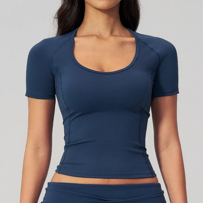 SPARK Women's Versatile Slim-Fit Short Sleeve Yoga Top ZC5558