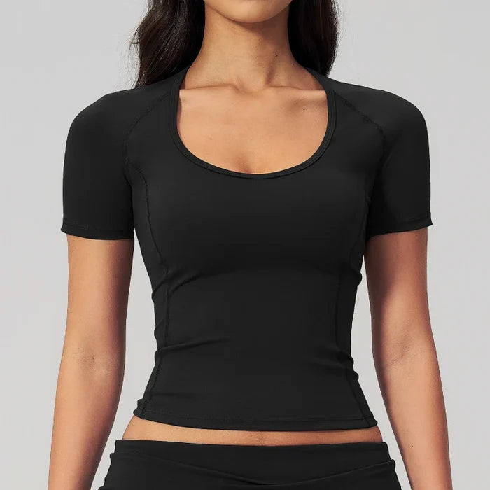 SPARK Women's Versatile Slim-Fit Short Sleeve Yoga Top ZC5558