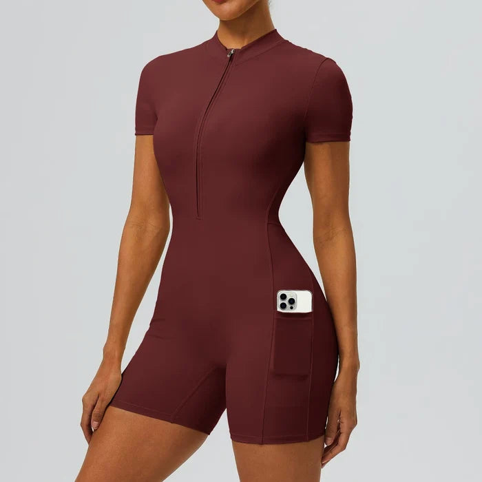 SPARK Women's Waist-Cinching Butt-Lifting Romper Jumpsuit YEL62202