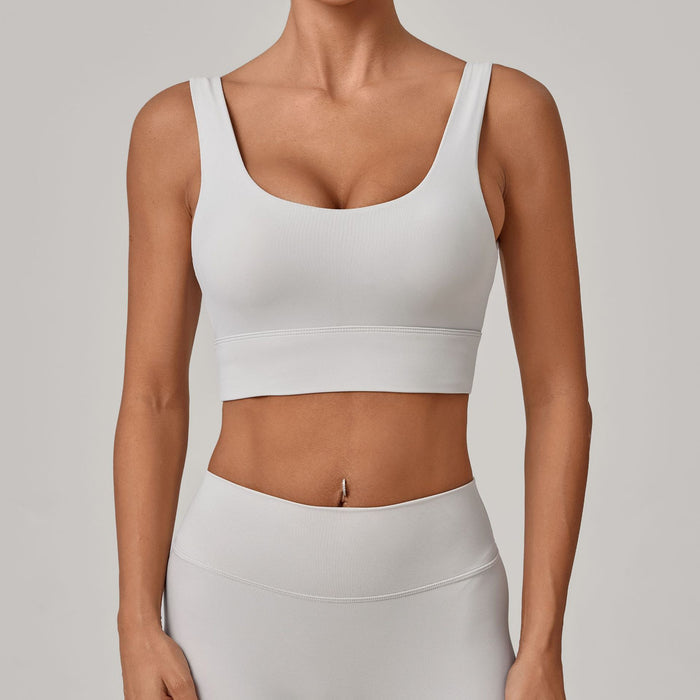 SPARK Women's Wide Hem Tight-fitting Yoga Bra in grey
