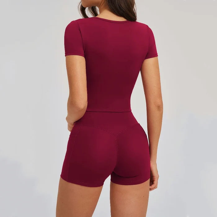 SPARK Women's Wide Neck Yoga Short Sleeve ZC2539