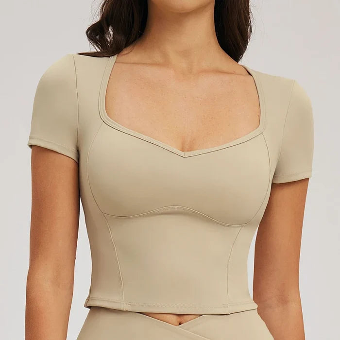 SPARK Women's Wide Neck Yoga Short Sleeve ZC2539