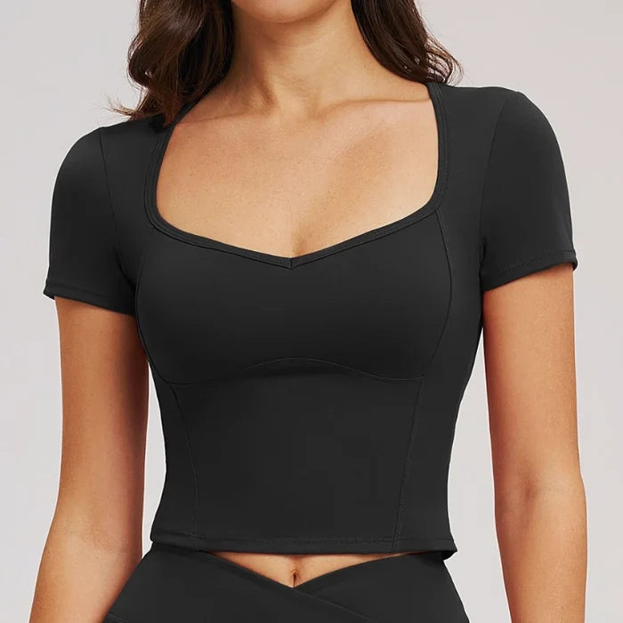 SPARK Women's Wide Neck Yoga Short Sleeve ZC2539