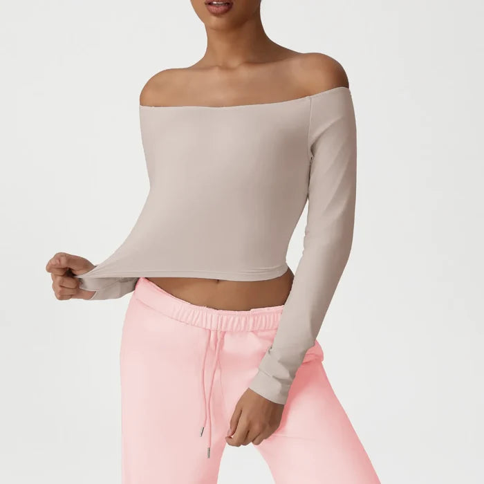 SPARK Yoga Long Sleeve Off-shoulder Top YG2525