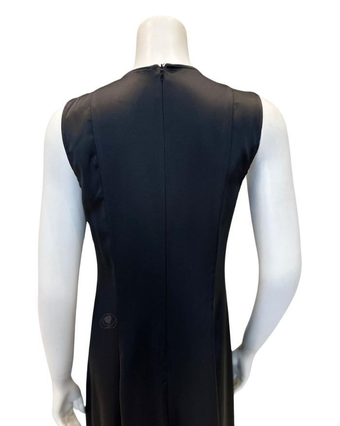 Sparrow S6858 Black Satin Sleeveless 57" Maxi Shell Dress myselflingerie.com