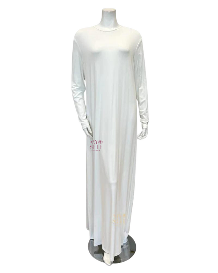 Sparrow Ivory Long Sleeve 50" Midi Shell Dress