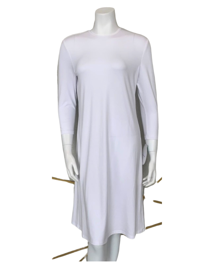 Sparrow S6029 White 3/4 Sleeve 40" Shell Dress MYSELFLINGERIE.COM