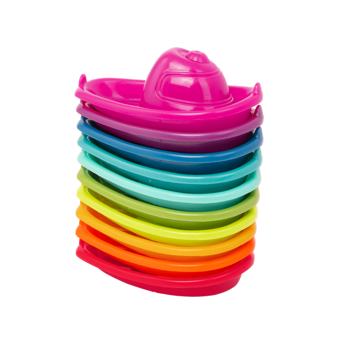 Colorful numbered toy boats