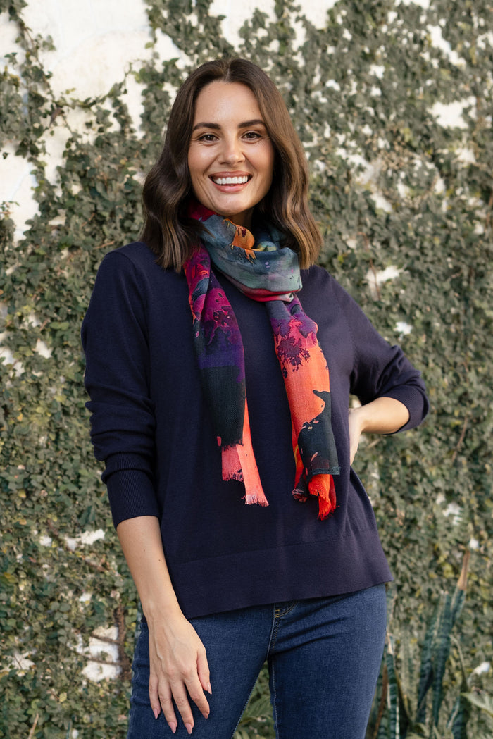 Sunny Navy Long Sleeve Knit Top,Lifestyle