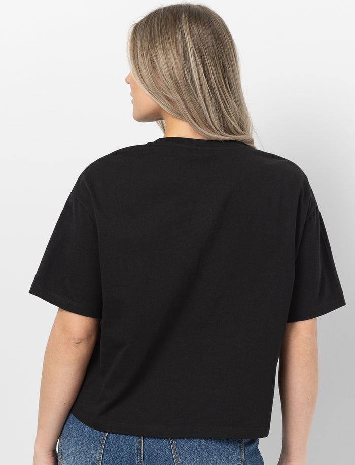 T-shirt col rond à épaules tombantes