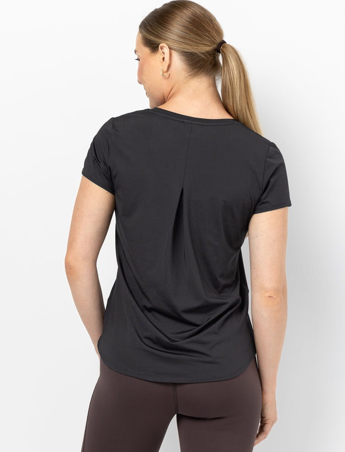 T-shirt de sport uni à col rond pour femme