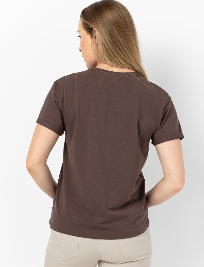T-shirt graphique à col rond pour femme