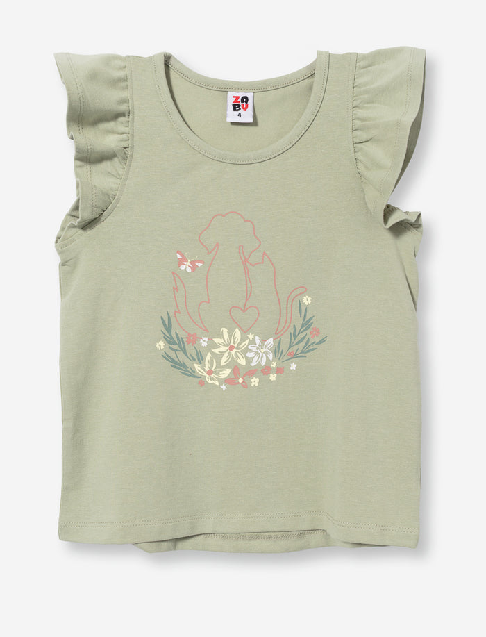 T-shirt imprimé à col rond