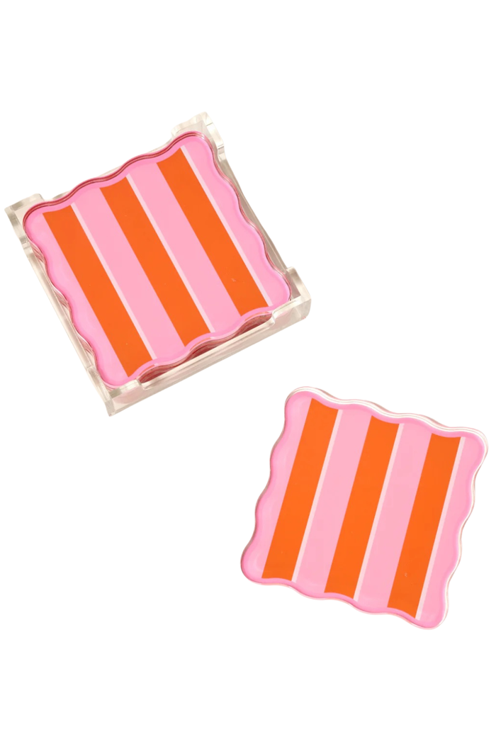 Table Talk Coaster Set - Sicily Stripes - FINAL SALE