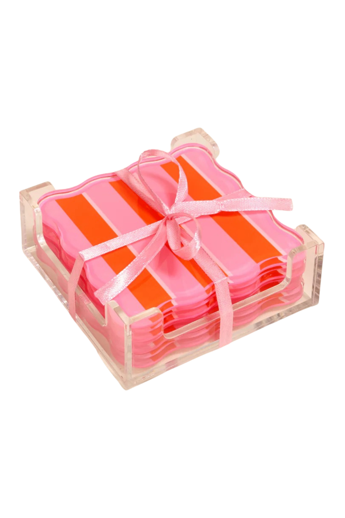 Table Talk Coaster Set - Sicily Stripes - FINAL SALE