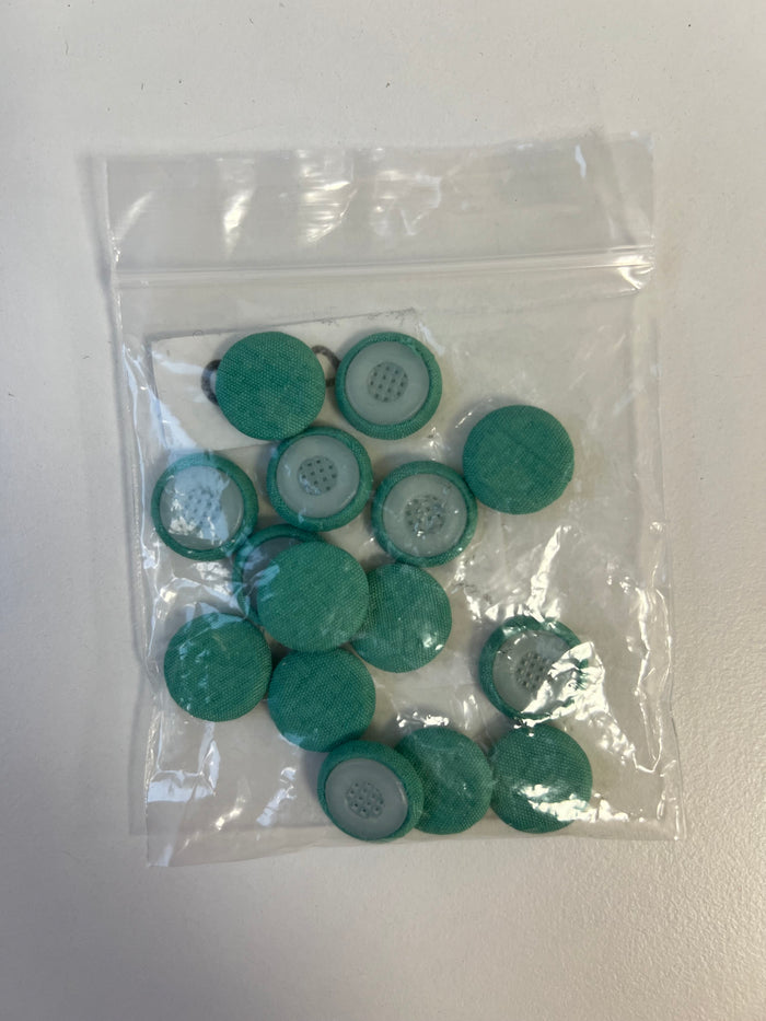 Teal Fabric Covered Buttons 15mm x15