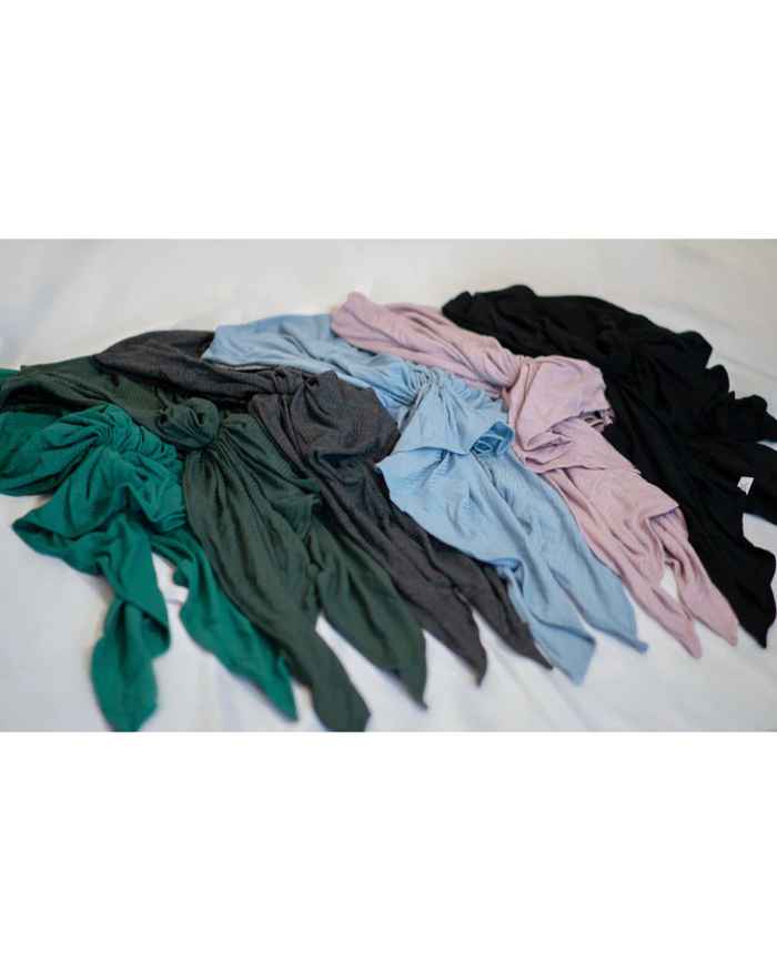 Tie Ur Knot Ribbed Blue Adjustable Pre-Tied Bandanna with Full Non Slip Grip myselfingerie.com