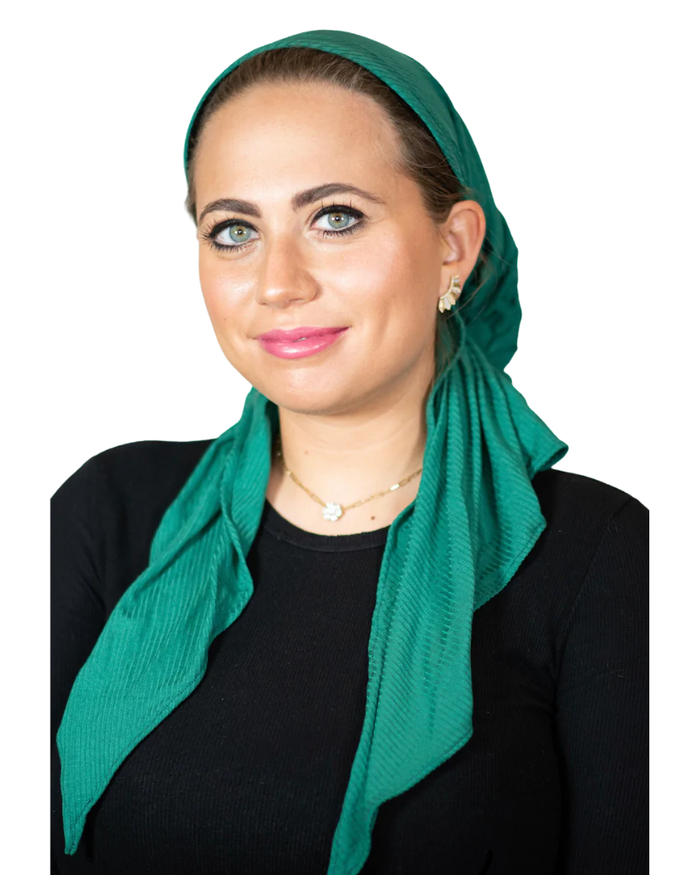 Tie Ur Knot Ribbed Emerald Green Adjustable Pre-Tied Bandanna with Full Non Slip Grip myselflingerie.com
