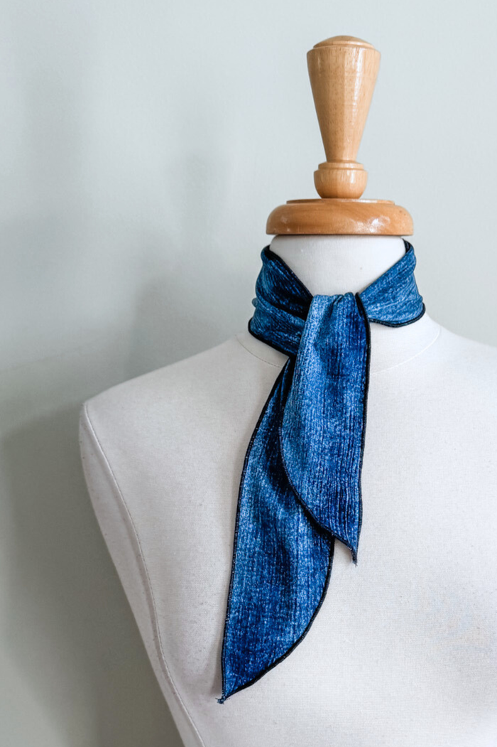 Ties in Indigo Distressed print