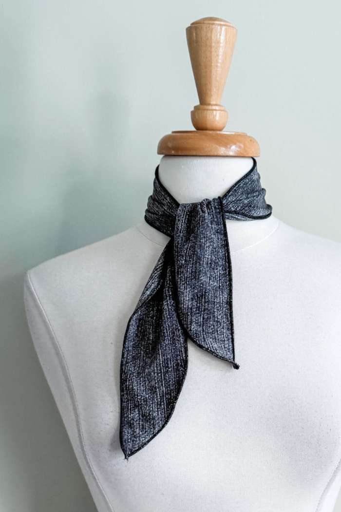 Ties in Charcoal Distressed Print