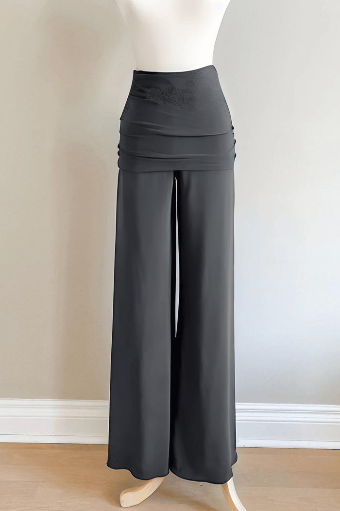 Travel Pants in Slate Brushed Venezia fabric by Diane Kroe with a travel-friendly design.