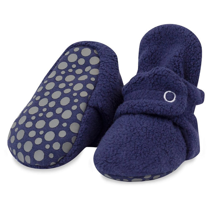 True Navy Cozie Fleece Gripper Bootie - Ali's Wagon