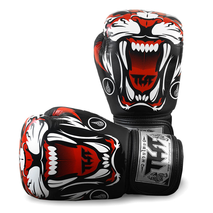 TUFF Muay Thai Boxing Black Tiger Gloves