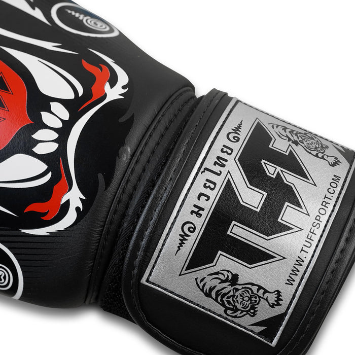 TUFF Muay Thai Boxing Black Tiger Gloves