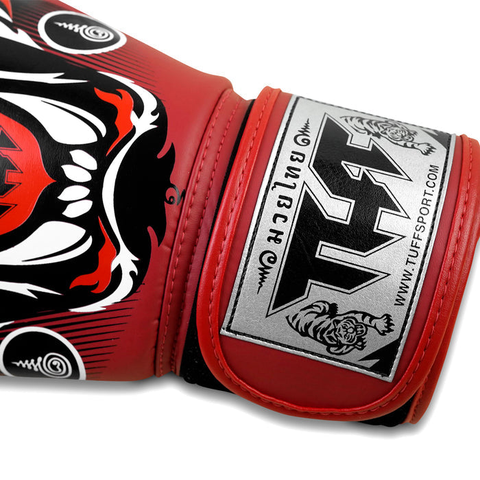 TUFF Muay Thai Boxing Red Tiger Gloves