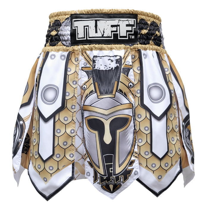 TUFF Muay Thai Boxing Shorts Gladiator White Ancient Roman Gladiator Armor