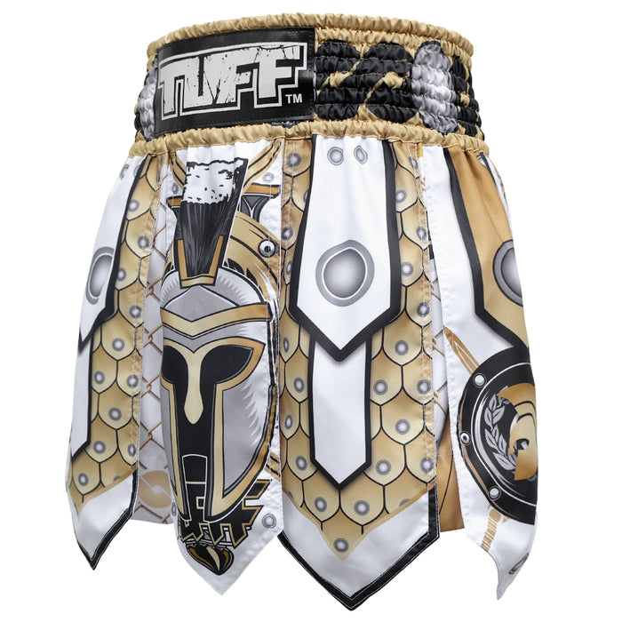 TUFF Muay Thai Boxing Shorts Gladiator White Ancient Roman Gladiator Armor