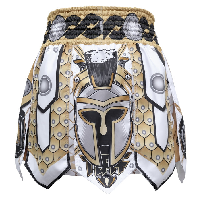 TUFF Muay Thai Boxing Shorts Gladiator White Ancient Roman Gladiator Armor