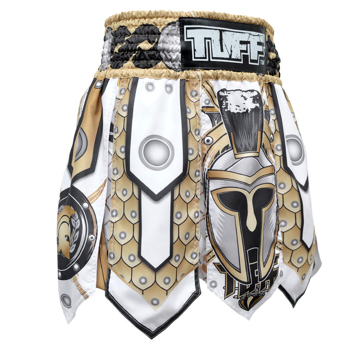 TUFF Muay Thai Boxing Shorts Gladiator White Ancient Roman Gladiator Armor