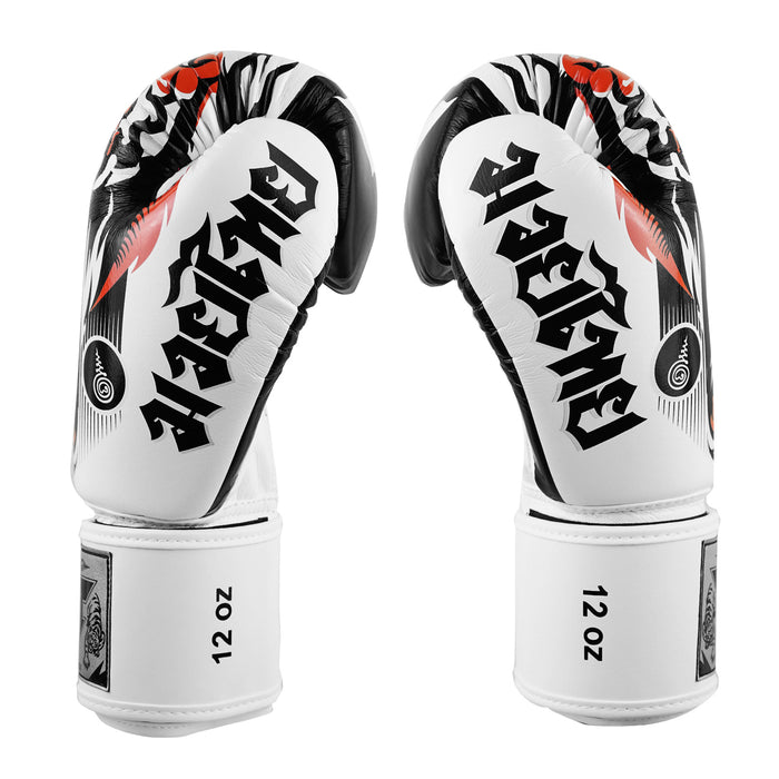 TUFF Muay Thai Boxing White Tiger Gloves