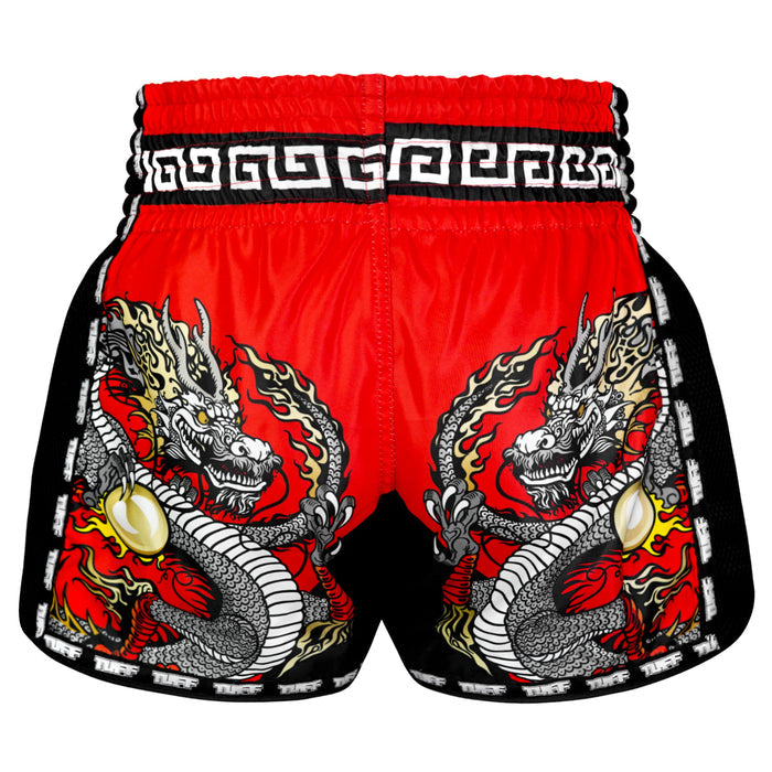 TUFF Muay Thai Shorts Boxing Trunks Retro Style (TUF-MSC116-RED)