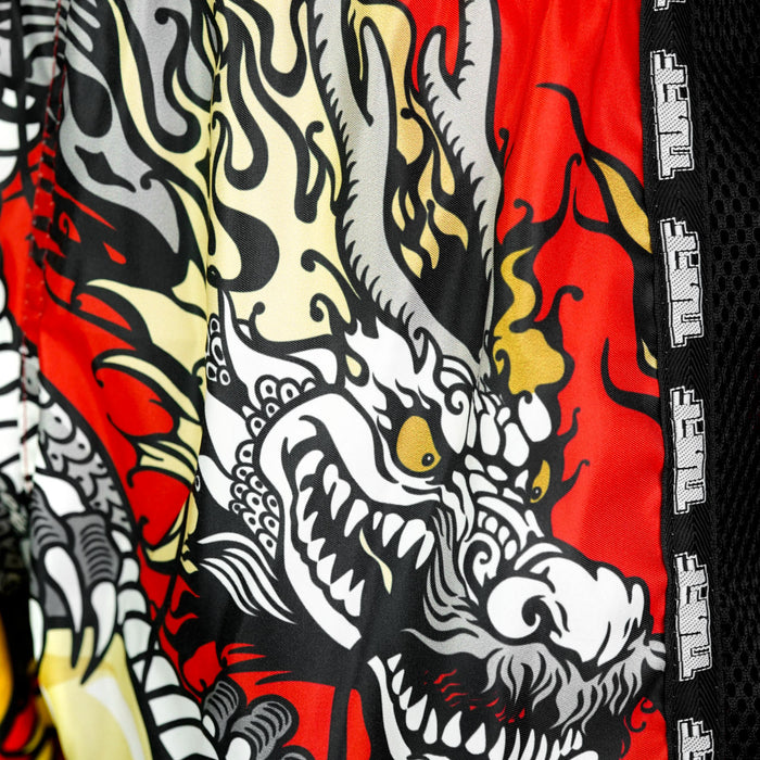 TUFF Muay Thai Shorts Boxing Trunks Retro Style (TUF-MSC116-RED)