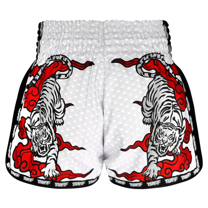 TUFF Muay Thai Shorts Boxing Trunks Retro Style (TUF-MSC121-WHT)