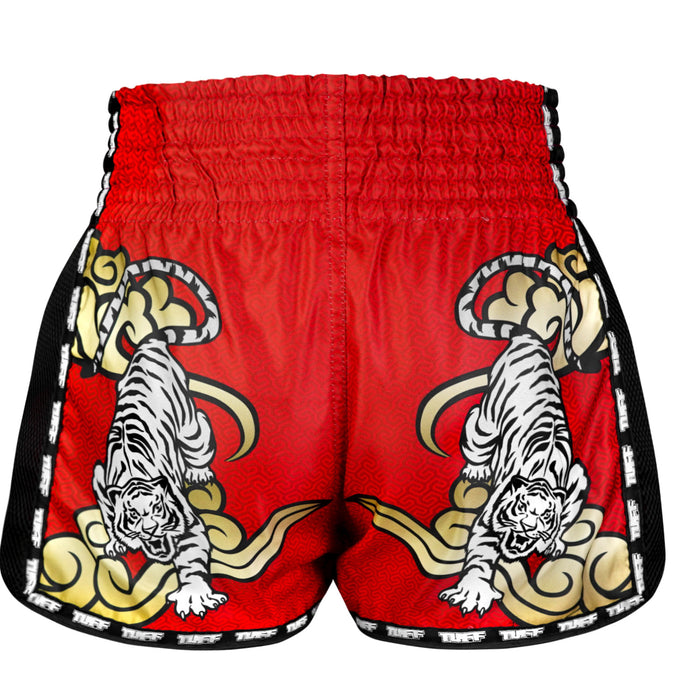 TUFF Muay Thai Shorts Boxing Trunks Retro Style (TUF-MSC122-RED)